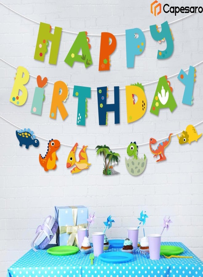Capesaro Dinosaur Happy Birthday Banner,Birthday Sign for Party Decor,birthday Decoration for Kids - Image 5